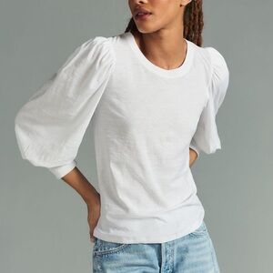 NWT Nation LTD Loren White Puff Sleeve Top